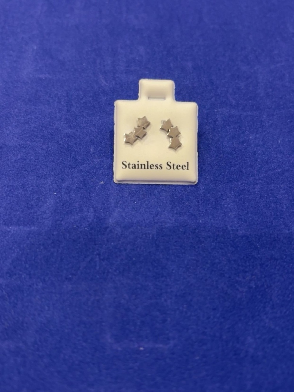 Stainless Steel Star Stud Earrings - Silver
